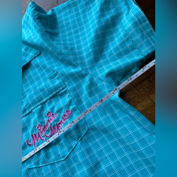 •GUC•Disney Thailand Cool Planet Button Down Minnie Mouse Short Sleeve Top - Picture 12 of 15